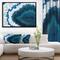 Designart - Blue Brazilian Geode - Abstract Framed Canvas Wall Art Print